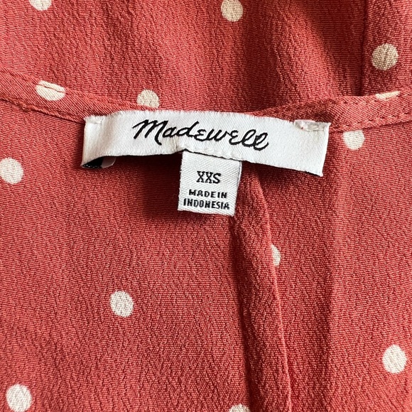 Madewell Heather Button-Front Dress In Polka Dot Size XXS - Picture 5 of 6